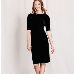 Boden Black Velvet Knee Length Cocktail Sheath Dress